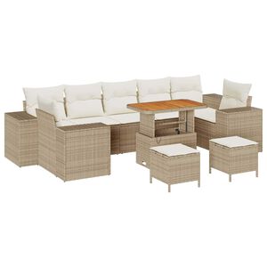 vidaXL Garten-Sofa-Set 10 pcs Beige Poly-Rattan