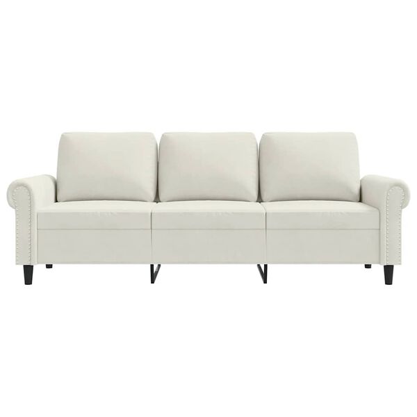 vidaXL 3-Sitzer-Sofa Creme 180 cm Samt