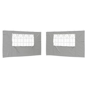 vidaXL Partyzelt-Seitenteil 2 Stk. 400 x 195 cm Hellgrau PE und Stahl