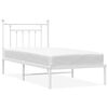vidaXL Bettgestell mit Kopfteil Metall Wei&szlig; 90x200 cm