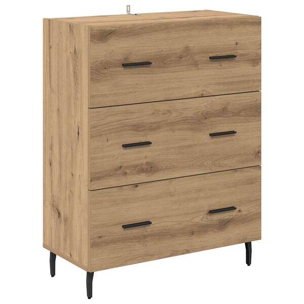 vidaXL Sideboard Artisan-Eiche 69,5 x 34 x 90 cm Verbundholz und Eisen