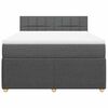 vidaXL Boxspringbett mit Matratze Dunkelgrau 140x190 cm Stoff