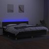 vidaXL Boxspringbett mit Matratze & LED Schwarz 200x200 cm Stoff