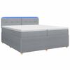 vidaXL Boxspringbett mit Matratze Hellgrau 200 x 200 cm Stoff