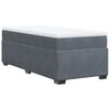 vidaXL Boxspringbett mit Matratze Dunkelgrau 90x200 cm Samt