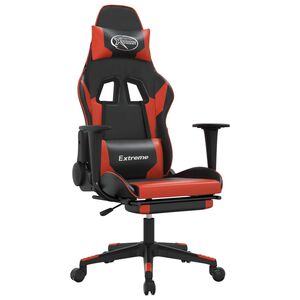 vidaXL Gaming-Stuhl mit Fu&szlig;st&uuml;tze Schwarz und Rot Kunstleder
