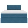 vidaXL Bett mit Stauraum und LED mit Matratze Blau 120 x 190 cm Samt