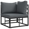 vidaXL Gartensofa-set mit Kissen 6 pcs Schwarz Aluminium