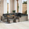 vidaXL Gartensofa-set mit Kissen 13 pcs Grau Poly-Rattan