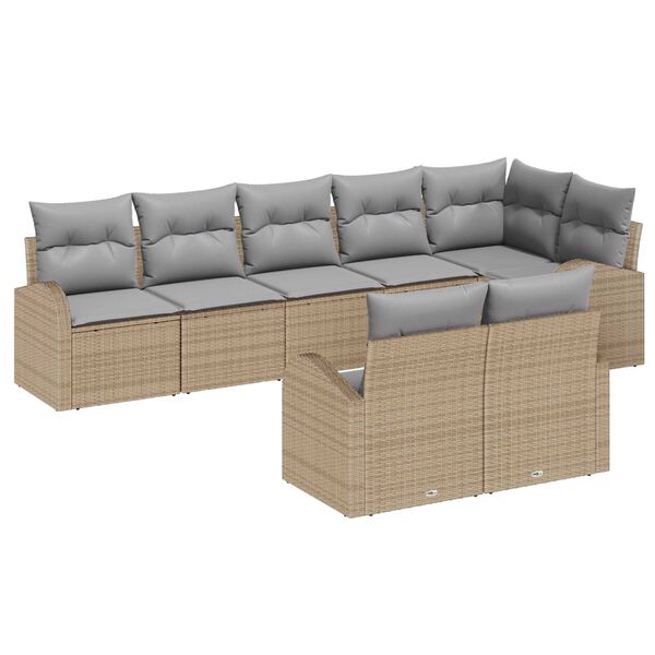 vidaXL Gartensofa-set 8 pcs Poly-Rattan
