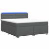 vidaXL Boxspringbett mit Matratze und LED Dunkelgrau 140 x 200 cm