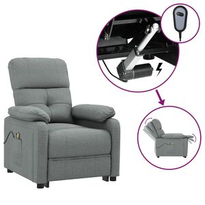 vidaXL Massagesessel Elektrisch Dunkelgrau Stoff