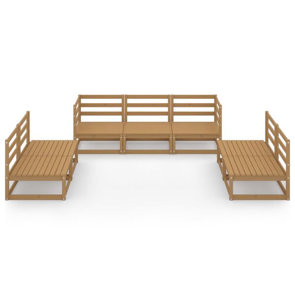 vidaXL 7-tlg. Garten-Lounge-Set Honigbraun Massivholz Kiefer