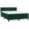 vidaXL Boxspringbett mit Matratze Dunkelgr&uuml;n 140x190 cm Samt