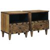 vidaXL Bettkasten 2 pcs Braun 40 x 33 x 46 cm Massivholz Mango