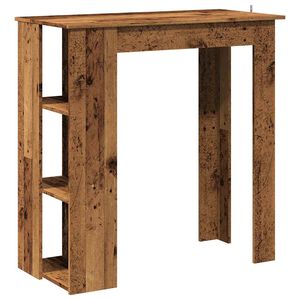 vidaXL Bartisch mit Regal Altholz-Optik 102x50x103,5 cm Holzwerkstoff