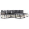 vidaXL 6-tlg. Garten-Lounge-Set mit Kissen Anthrazit Poly Rattan