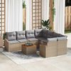 vidaXL Gartensofa-set mit Kissen 9 pcs Beige Poly-Rattan