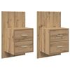 vidaXL Wandmontiertes Nachttischchen Wandmontiert 2 pcs Artisan-Eiche