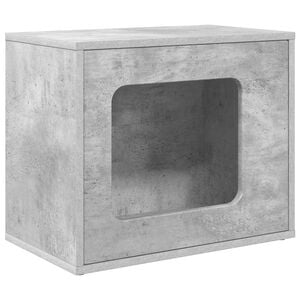 vidaXL Katzenhaus Betongrau 51 x 30 x 42,5 cm Holzwerkstoff