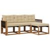 vidaXL Outdoor-Sofagarnitur mit Kissen 4 pcs Natur und Beige