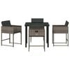 vidaXL Garten Essgruppe 5 pcs Grau Poly-Rattan