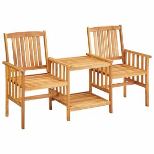 vidaXL Gartenst&uuml;hle mit Teetisch 159x61x92 cm Massivholz Akazie