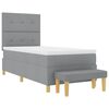 vidaXL Boxspringbett mit Matratze Hellgrau 90 x 200 cm Stoff