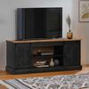 vidaXL TV-Schrank HALDEN 2 Schiebetüren Schwarz 150x40x60cm Massivholz