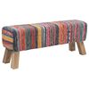 vidaXL Bank 110 x 30 x 45 cm Echtes Leder Mehrfarbig
