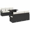 vidaXL Gartensofa-set 7 stk. 6-Sitzanzahl Schwarz und Creme