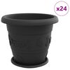 vidaXL Blument&ouml;pfe 24 stk. Schwarz &Oslash; 39 x 32 cm Kunststoff