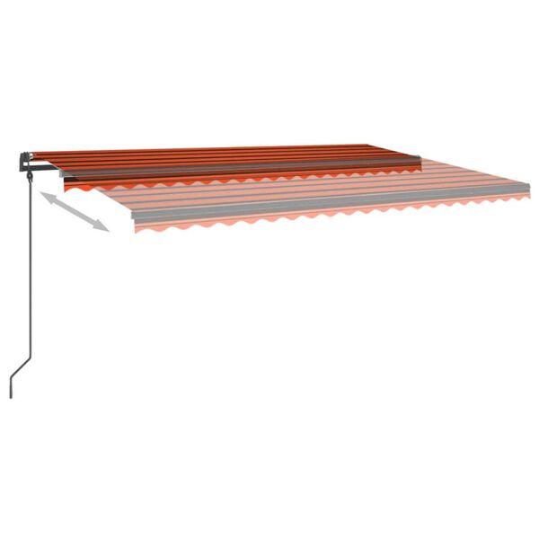 vidaXL Automatische Markise mit LED & Windsensor 5x3 m Orange Braun