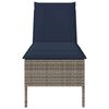 vidaXL Sonnenliege mit Auflage Grau 55x200x44 cm Poly Rattan