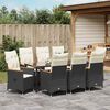 vidaXL Garten Essgruppe mit Kissen 9 pcs Schwarz Poly-Rattan