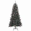 vidaXL K&uuml;nstlicher Weihnachtsbaum Gr&uuml;n 240 cm PVC, Plastik und Stahl