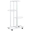 vidaXL Blumenst&auml;nder 4-Etagen mit Rollen 44x23x80 cm Wei&szlig; Eisen