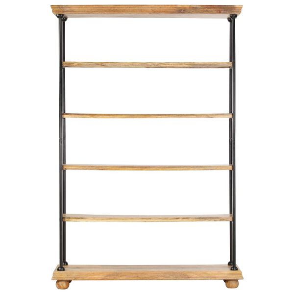 vidaXL B&uuml;cherregal 5 F&auml;cher 120x35x180 cm Massivholz Mango und Stahl