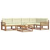 vidaXL Outdoor-Sofagarnitur mit Kissen 6 pcs Natur und Creme