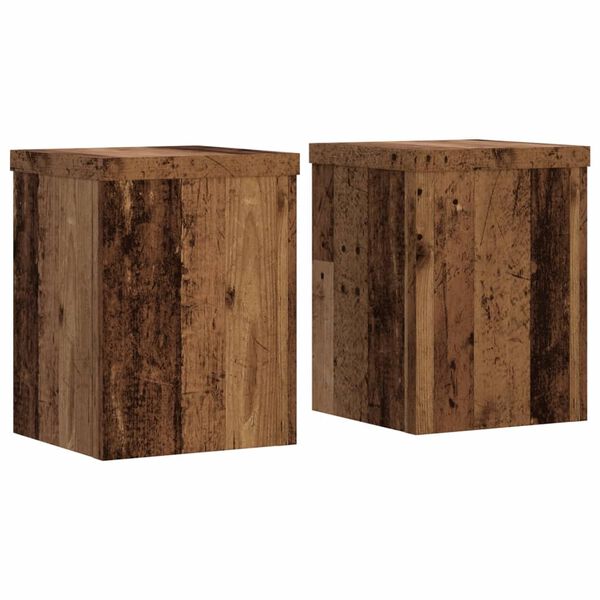 vidaXL Pflanzenst&auml;nder 2 Stk. Altholz-Optik 15x15x20 cm Holzwerkstoff