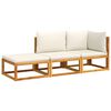 vidaXL 3-tlg. Gartensofa-Set mit Kissen Holz Akazie & Rattan