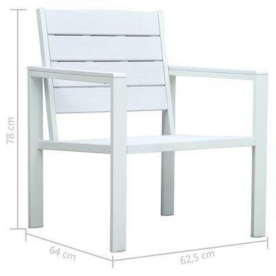 vidaXL 4-tlg. Garten-Lounge-Set HDPE Weiß Holz-Optik