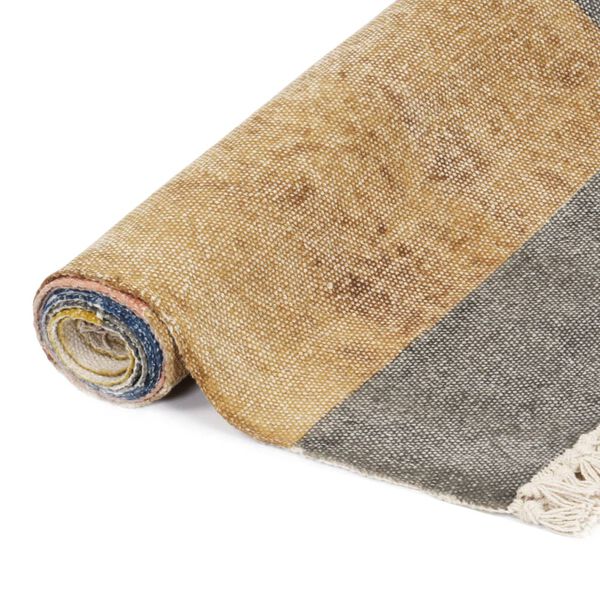 vidaXL Kelim-Teppich Handgewebt Baumwolle 200&times;290 cm Bedruckt