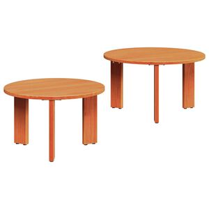 vidaXL Couchtisch 2 stk. Wachsbraun 47,5 x 47,5 x 27 cm