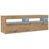vidaXL TV-Schrank mit LED Artisan-Eiche 120x35x40 cm Holzwerkstoff