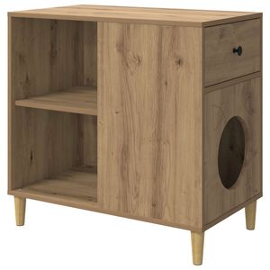 vidaXL Katzenhaus Artisan-Eiche 72 x 42,5 x 70 cm Holzwerkstoff