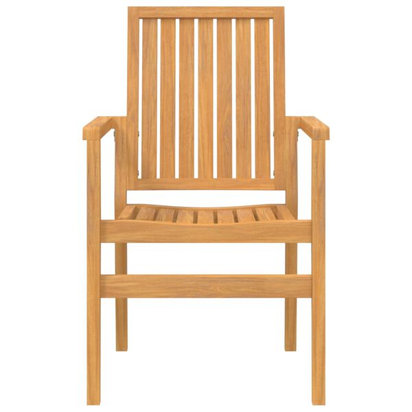 vidaXL Gartenst&uuml;hle 6 Stk. Stapelbar 56,5x57,5x91 cm Massivholz Teak