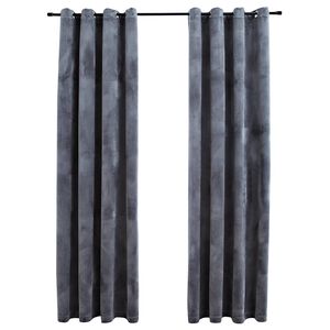 vidaXL Verdunkelungsvorh&auml;nge mit &Ouml;sen 2 Stk. Samt Anthrazit 140x245 cm