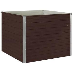 vidaXL Hochbeet Braun 100 x 100 x 77 cm Verzinkter Stahl