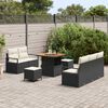 vidaXL Garten-Sofa-Set mit Kissen mit Speicher 8 pcs Schwarz und Creme